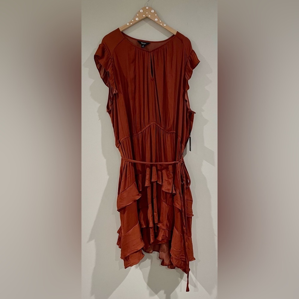 Simply Vera Vera Wang Tiered Ruffle Dress Knee Length Plus Size Romantic Ruffles - Picture 4 of 16